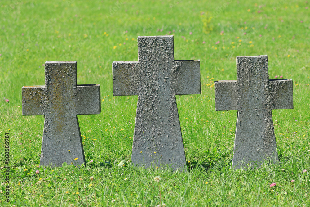 Crosses on the cemetery
