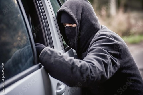 side view portrait Thieves use prying sticks to break into stolen cars © A Denny Syahputra