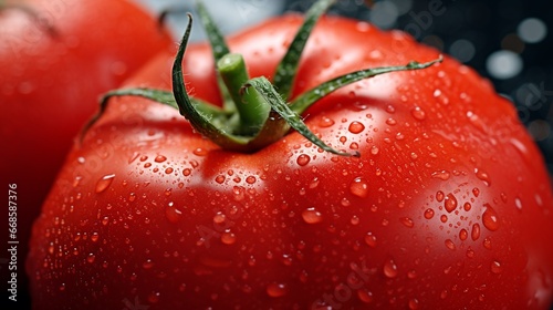 A close-up photo of a fresh red tomato © Samuel