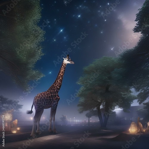 An ethereal  starlit zoo with constellations taking the form of exotic animals5