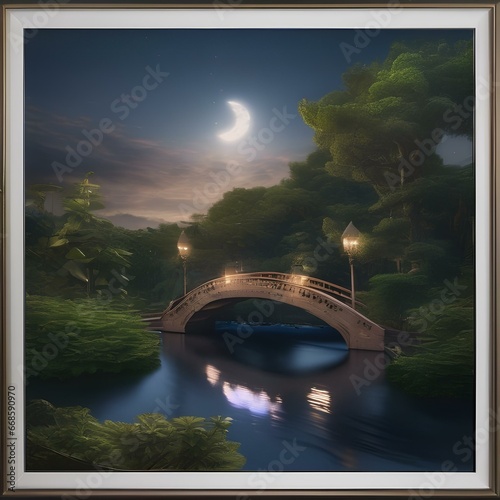 A hidden, moonlit bridge to a floating island where dreams are woven from moonbeams3 photo