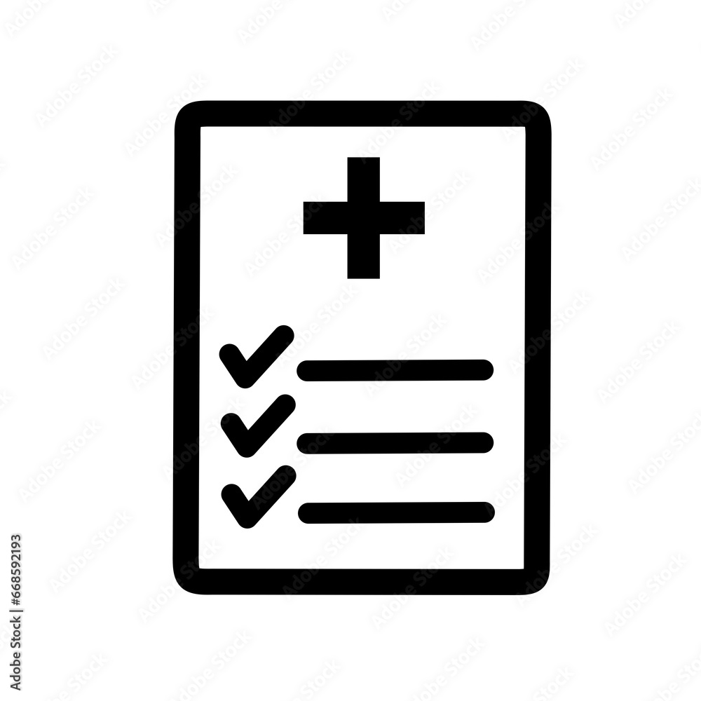 medical diagnosis note icon on white background medical diagnosis note icon on white background