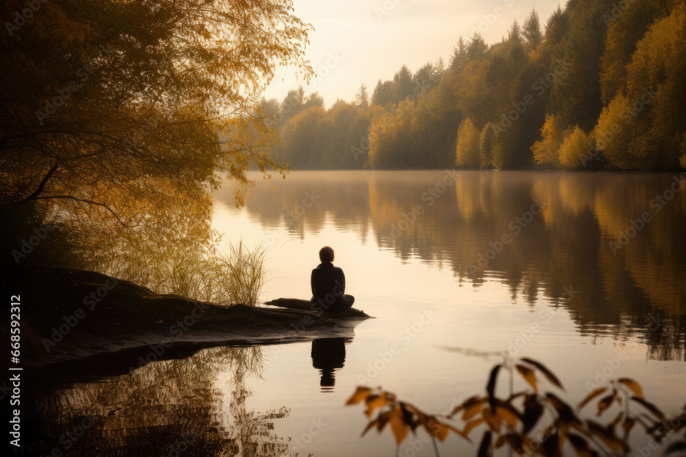 Meditation in nature - Generative AI Meditation in nature - Generative AI