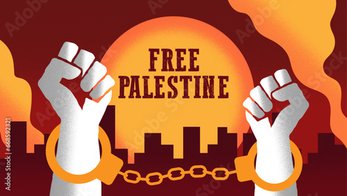 Free palestine two in a shackle fights for freedom