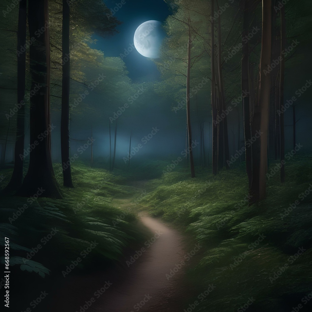 A hidden, moonlit path through a forest of trees that hum with the songs of stars3 A hidden, moonlit path through a forest of trees that hum with the songs of stars3