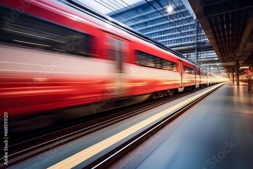 fast train in business center with motion blur background © A Denny Syahputra