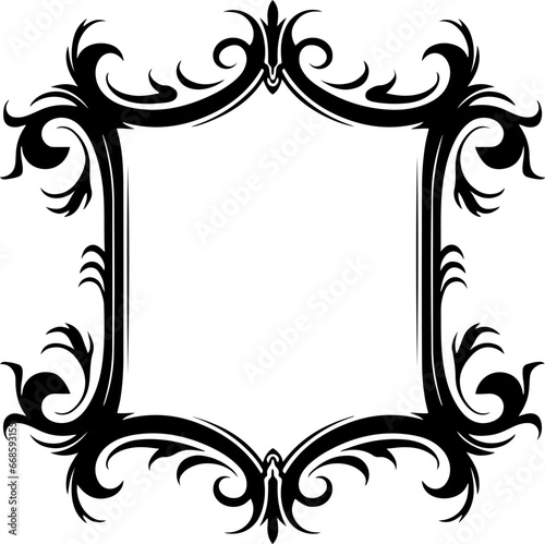 Halloween ornamental curls, swirls divider and filigree ornaments vector illustration. Frame or border design elements