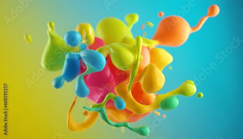 3d background with splashes colorful
