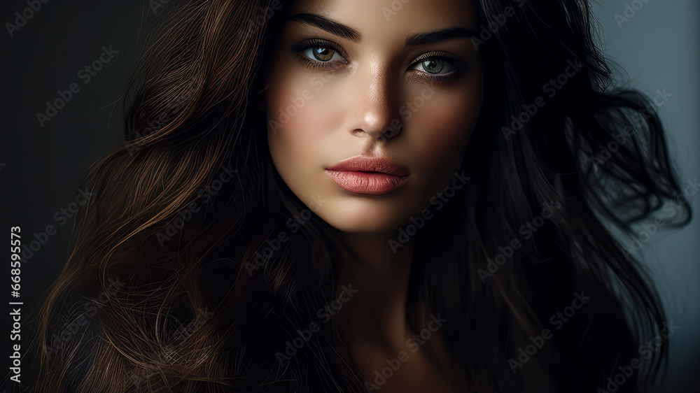 Fototapeta premium Porträt einer wunderschöner Frau. Generiert mit KI