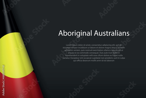 flag of Aboriginal Australians, Ethnic group, isolated on background with copyspace photo