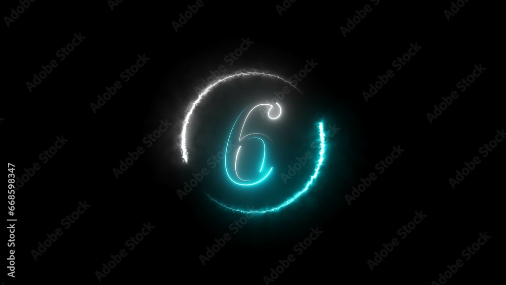 abstract glowing neon countdown timer number illustration 4k abstract glowing neon countdown timer number illustration 4k