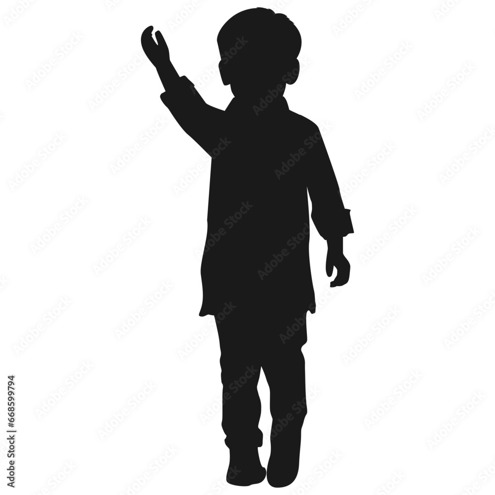 cute little boy silhouette