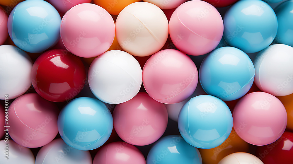 Pastel colored balls background. Abstract cute backdrop. Generative AI Pastel colored balls background. Abstract cute backdrop. Generative AI