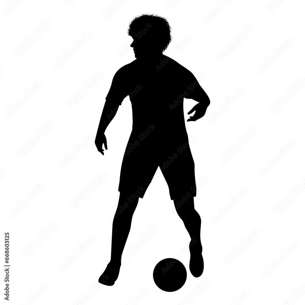cute man play soccer silhouette cute man play soccer silhouette