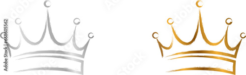 crown logo (silver - gold) in grunge paintbrush style