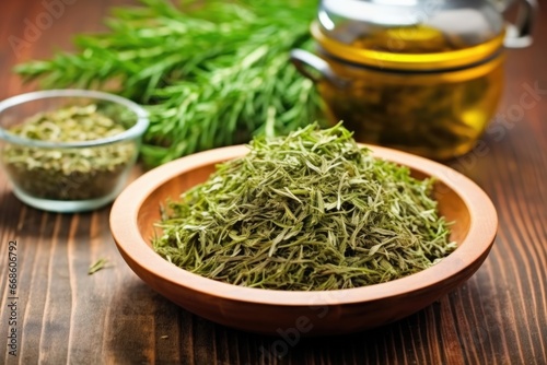 freshly harvested wormwood ready for distillation