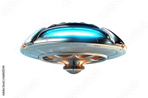Futuristic 3D Extraterrestrial Vessel Design Isolated on Transparent Background