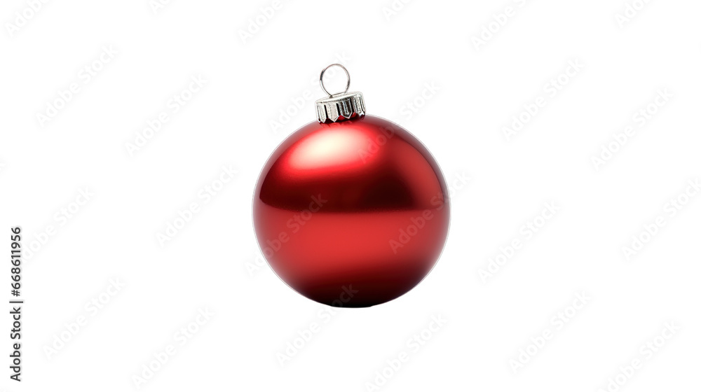 Christmas red baubles isolated on transparent background, Generative ai. Christmas red baubles isolated on transparent background, Generative ai.