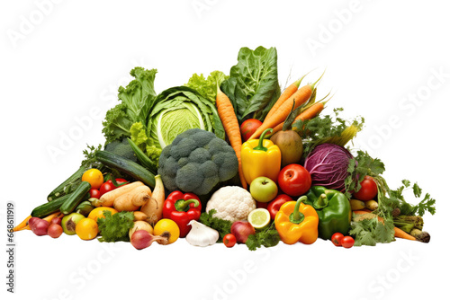 Organic Variety of Vegetables Isolated on Transparent Background