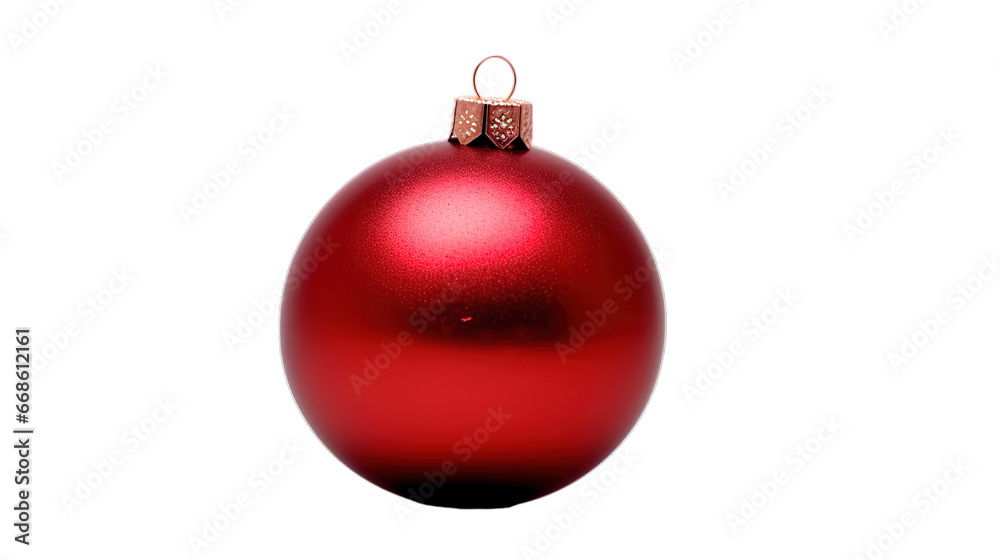 Christmas red baubles isolated on transparent background, Generative ai. Christmas red baubles isolated on transparent background, Generative ai.