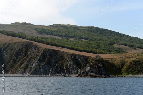 Askold Island in Peter the Great Bay. Primorsky Krai