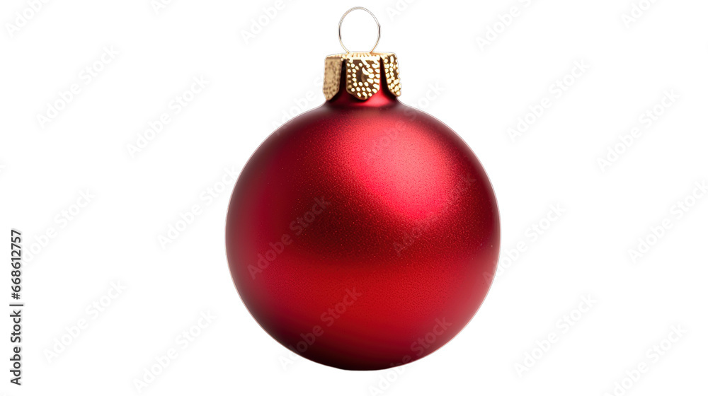 Christmas red baubles isolated on transparent background, Generative ai. Christmas red baubles isolated on transparent background, Generative ai.