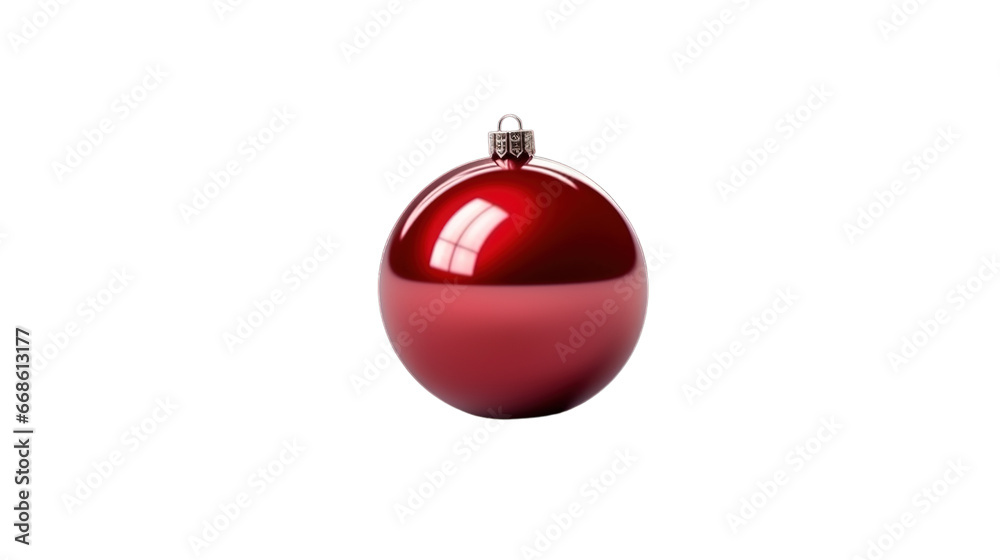 Christmas red baubles isolated on transparent background, Generative ai. Christmas red baubles isolated on transparent background, Generative ai.