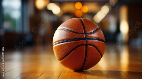 Image of a basketball close-up. Generative AI.