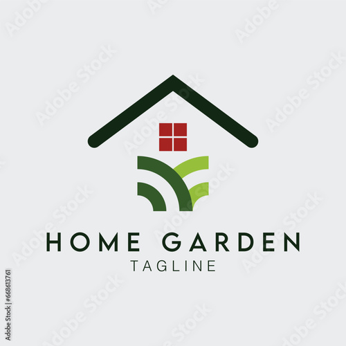 home garden logo vector illustration design