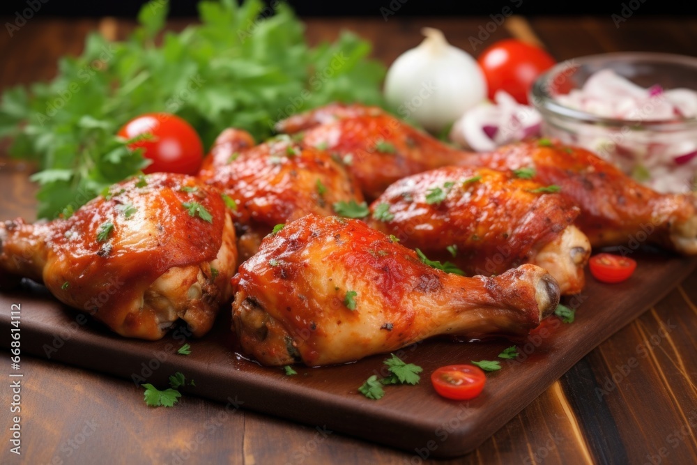 chicken drumsticks marinated in bbq sauce before grilling chicken drumsticks marinated in bbq sauce before grilling
