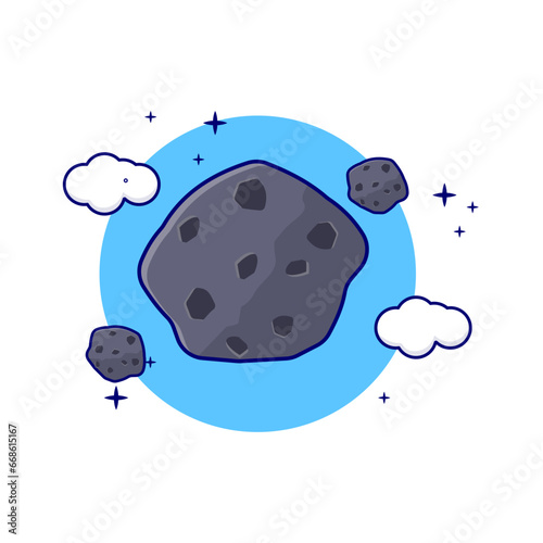 Meteorit illustration, Vector, Icon Isolated