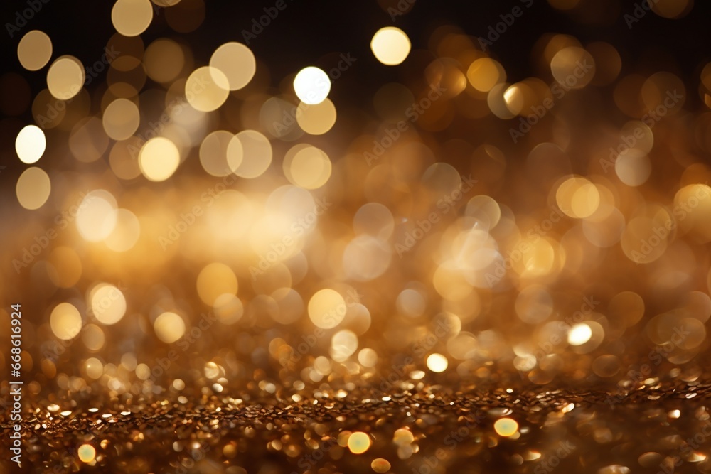 Shiny Gold Glitter Bokeh Backdrop