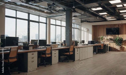 Small bright office in retro style