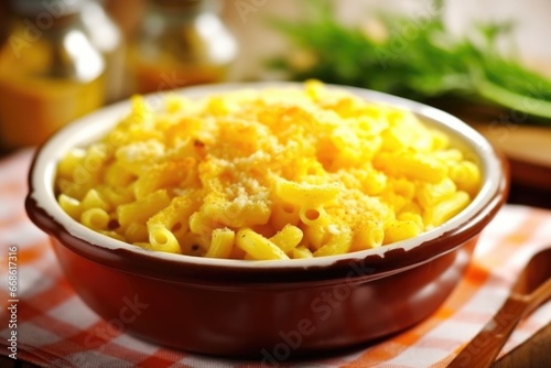 close-up of a bowl of macaroni and cheese