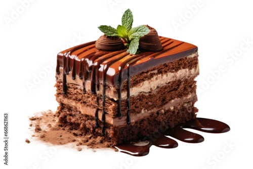 Divine Special Chocolate Indulgence Cake Isolated on Transparent Background