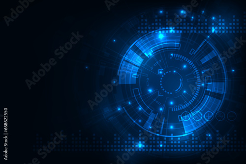 Vector digital hud sci fi technology concept adstract blue light background.