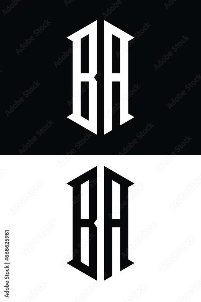 BA initial  monogram letter logo - obrazy, fototapety, plakaty 