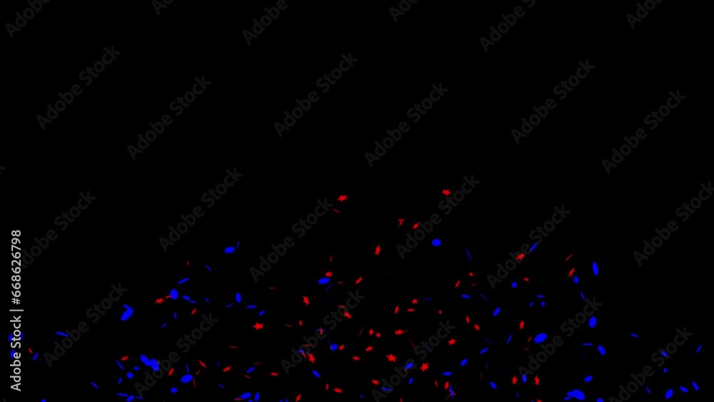 Red & Blue confetti party popper explosions on Black and Green backgrounds, Alpha Channel 4K greeting animation Red & Blue confetti party popper explosions on Black and Green backgrounds, Alpha Channel 4K greeting animation