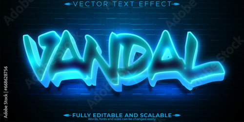 Graffiti text effect, editable vandal and urban text style