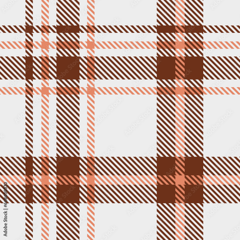 White Brown Tartan Plaid Pattern Seamless. Check fabric texture for flannel shirt, skirt, blanket
