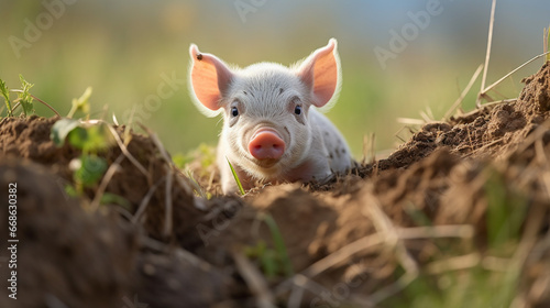 pig in the field , pig wildlife 