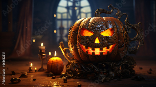 Halloween spooky pumpkin mystery.