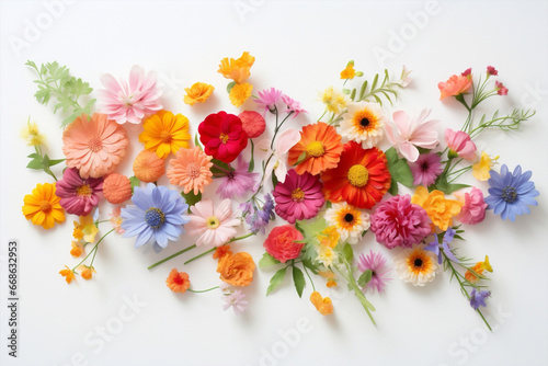 Vase art romantic spring flowers colored bouquet nature design flora © VICHIZH
