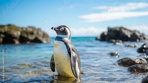 penguin on the beach , penguin wildlife 