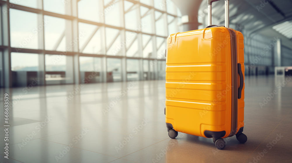 Travel luggage suitcase in terminal