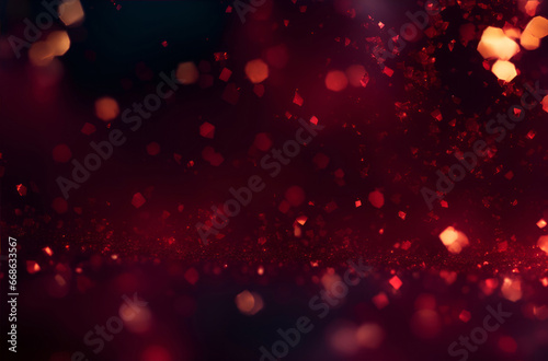 Red shattered glass glittery particle bokeh background wallpaper
