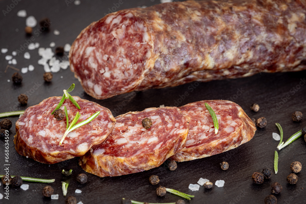 The Hesse smoked and dry traditional Sausage The Hesse smoked and dry traditional Sausage