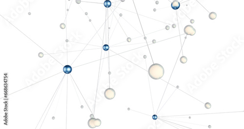 Connecting lines and dots.Big data visualization