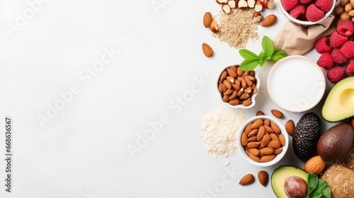 Wallpaper Mural Table top view of healthy breakfast food.
 Torontodigital.ca