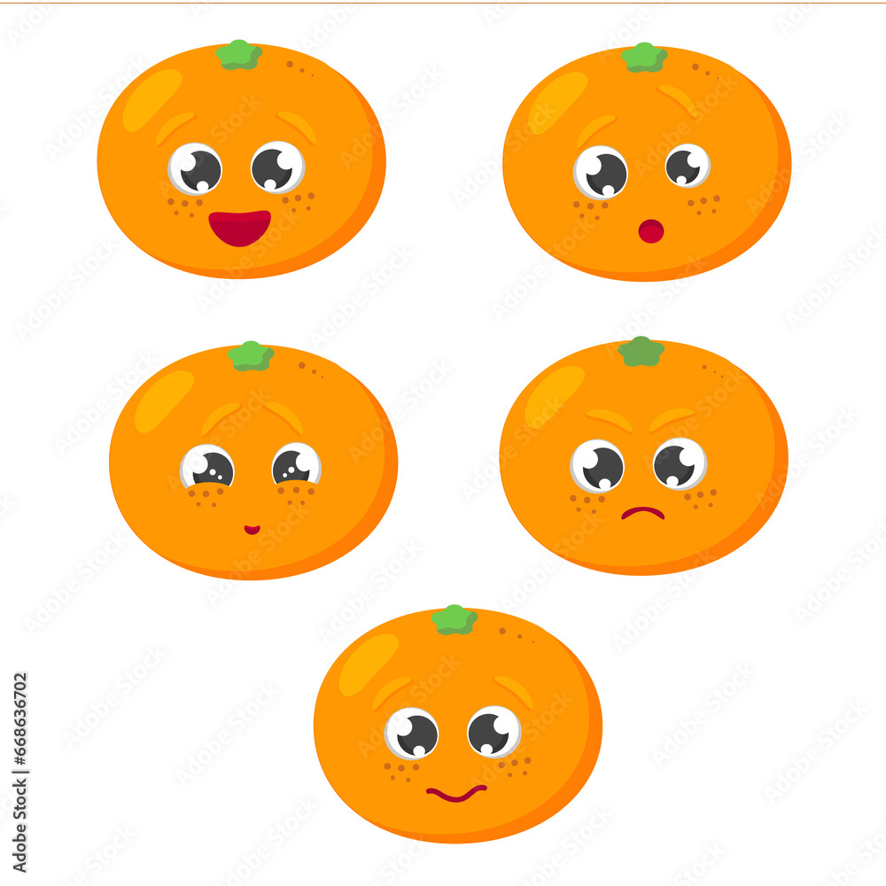 Set of tangerines. Set of tangerines.